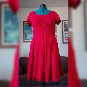 eShakti knit red empire dress